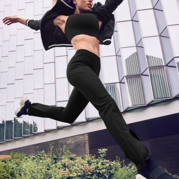 Athleta Interstellar Tight High Rise Black Split Hem Travel Office Career Work 0 - Picture 1 of 15